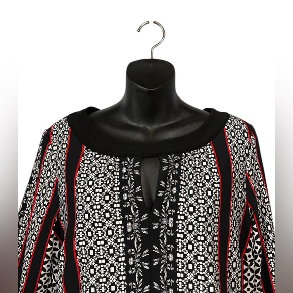 Joseph Ribkoff, Graphic Black, White & Red Dress β Size 12 - Picture 3 of 10